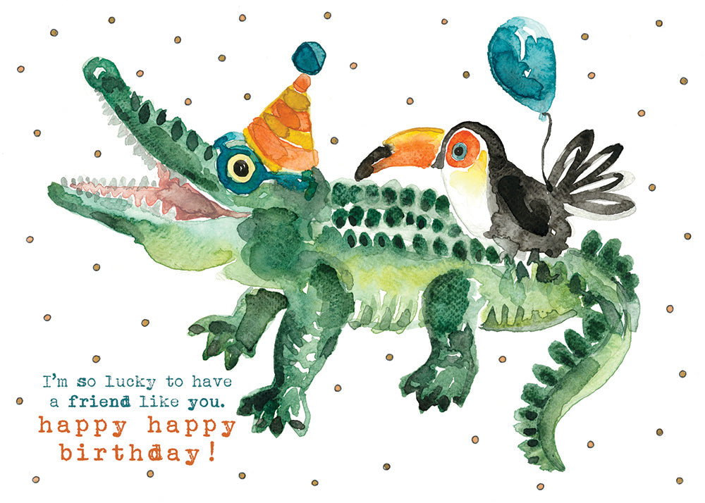 Stephanie Reniere Illustration Cards - Christophe/ I'm So Lucky To Have A Friend Like You Happy Happy Birthday! Stephanie Reniere Illustration Cards - Christophe/ I'm So Lucky To Have A Friend Like You Happy Happy Birthday!