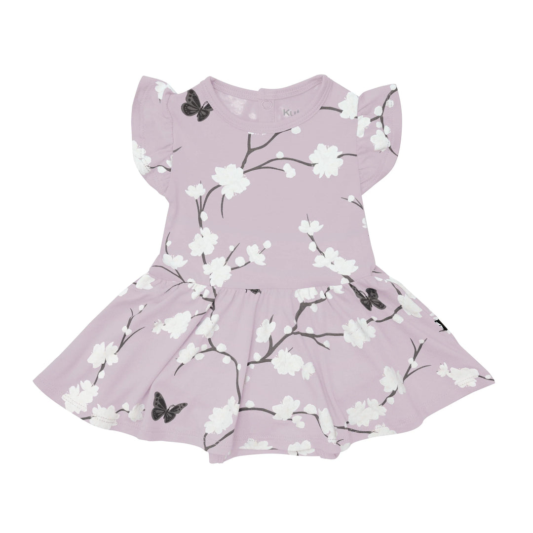 Kyte Baby Short Sleeve Twirl Bodysuit Dress - Cherry Blossom