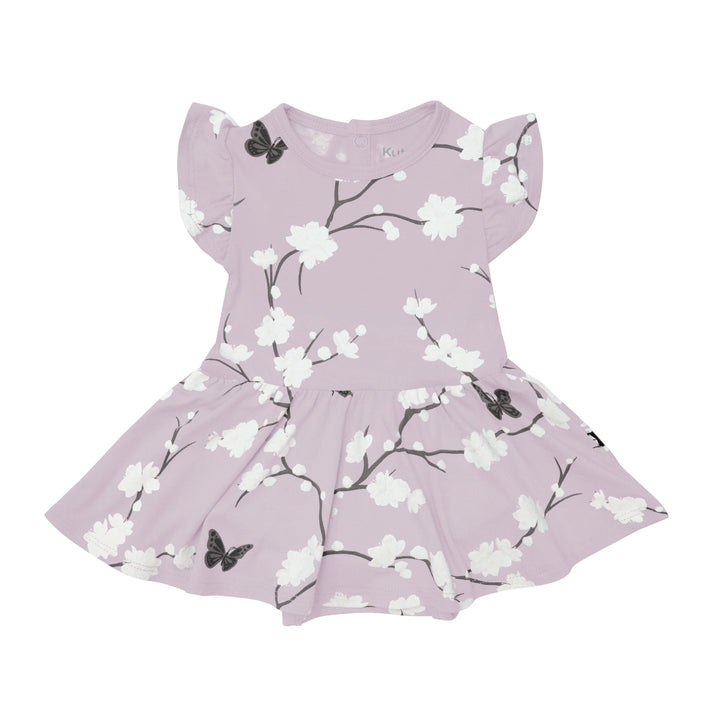 Kyte Baby Short Sleeve Twirl Bodysuit Dress - Cherry Blossom