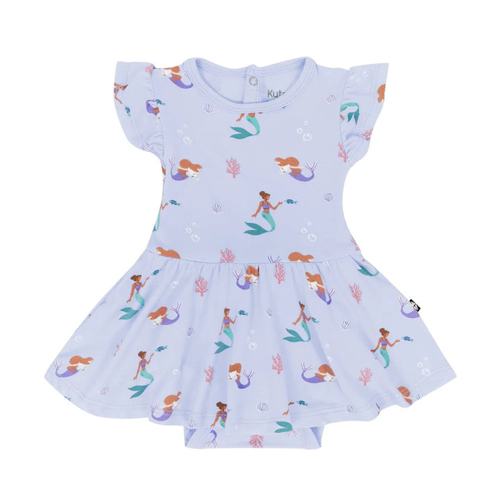 Kyte Baby Twirl Bodysuit Dress - Mermaid
