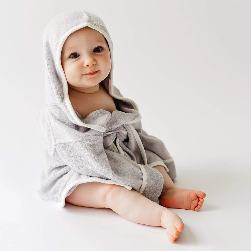 Kyte Baby Toddler Bath Robe - Storm with Cloud Trim Kyte Baby Toddler Bath Robe - Storm with Cloud Trim