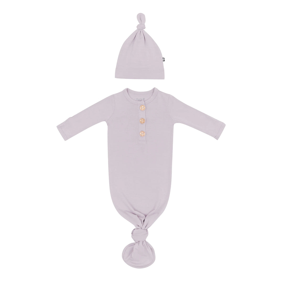 Kyte Baby Knotted Gown with Hat Set - Wisteria Kyte Baby Knotted Gown with Hat Set - Wisteria