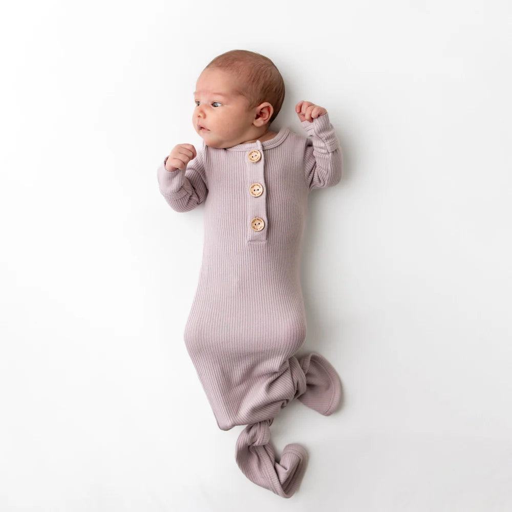 Kyte Baby Knotted Gown with Hat Set - Wisteria Kyte Baby Knotted Gown with Hat Set - Wisteria