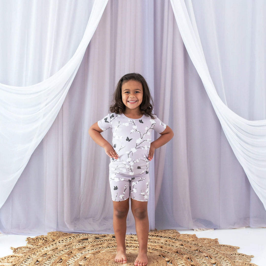 Kyte Baby Short Sleeve Toddler Pajama Set - Cherry Blossom