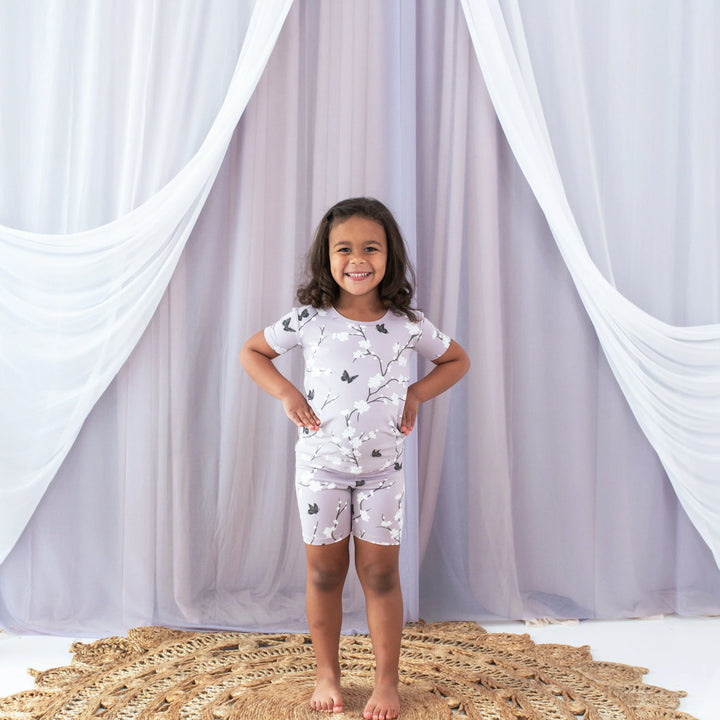 Kyte Baby Short Sleeve Toddler Pajama Set - Cherry Blossom