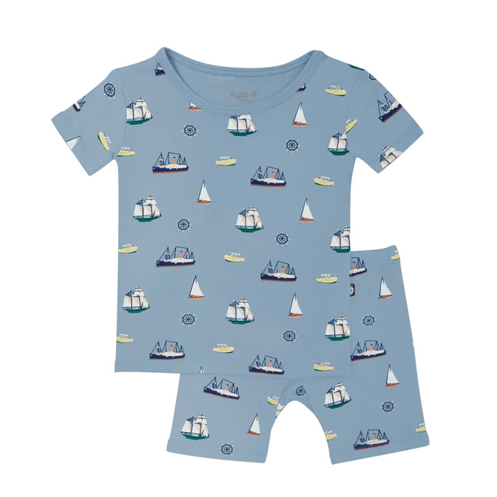 Kyte Baby Short Sleeve Toddler Pajama Set - Vintage Boats