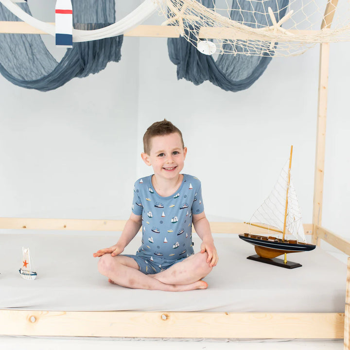 Kyte Baby Short Sleeve Toddler Pajama Set - Vintage Boats