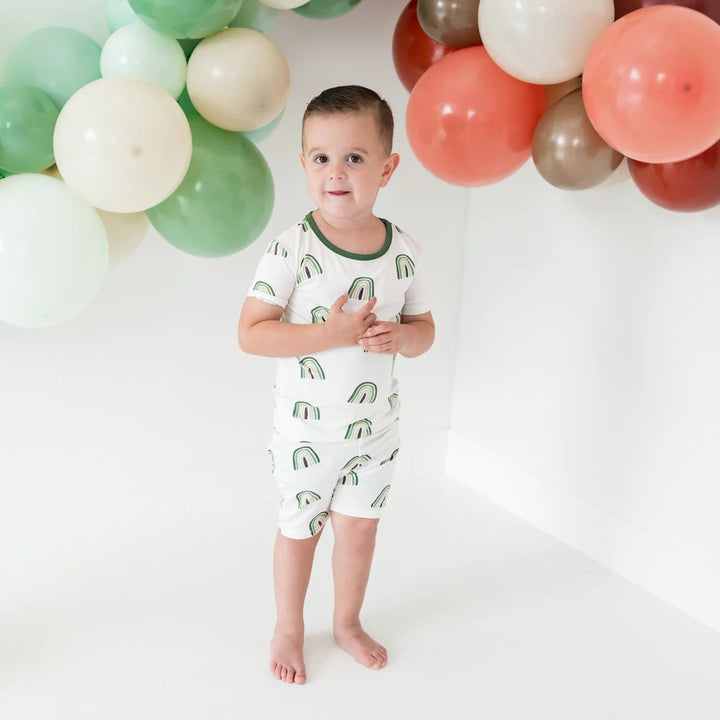 Kyte Baby Short Sleeve Toddler Pajama Set - Hunter Rainbow Kyte Baby Short Sleeve Toddler Pajama Set - Hunter Rainbow