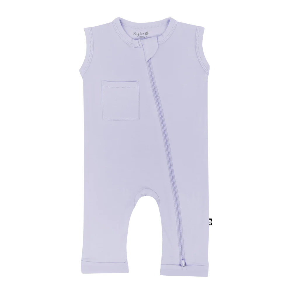 Kyte Baby Sleeveless Zippered Romper - Lilac Kyte Baby Sleeveless Zippered Romper - Lilac