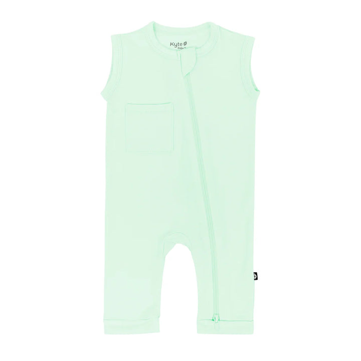 Kyte Baby Sleeveless Zippered Romper - Mint Kyte Baby Sleeveless Zippered Romper - Mint