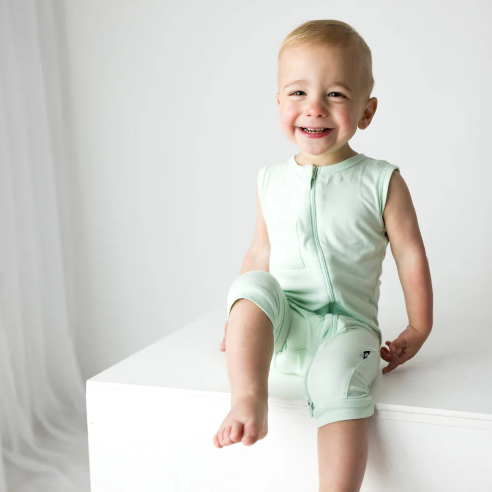 Kyte Baby Sleeveless Zippered Romper - Mint Kyte Baby Sleeveless Zippered Romper - Mint