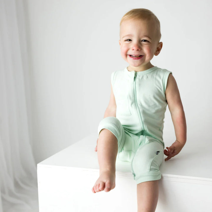 Kyte Baby Sleeveless Zippered Romper - Mint Kyte Baby Sleeveless Zippered Romper - Mint