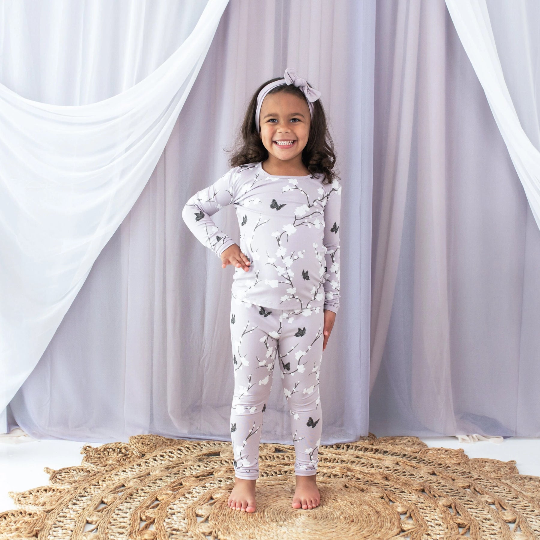 Kyte Baby Long Sleeve Pajamas in Cherry Blossom Cherry Blossom 4T