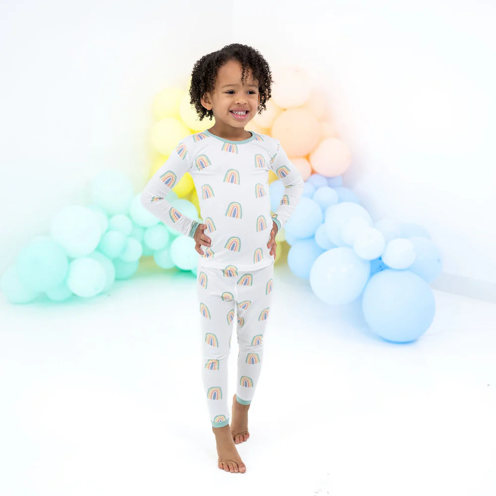 Baby rainbow pajamas hotsell