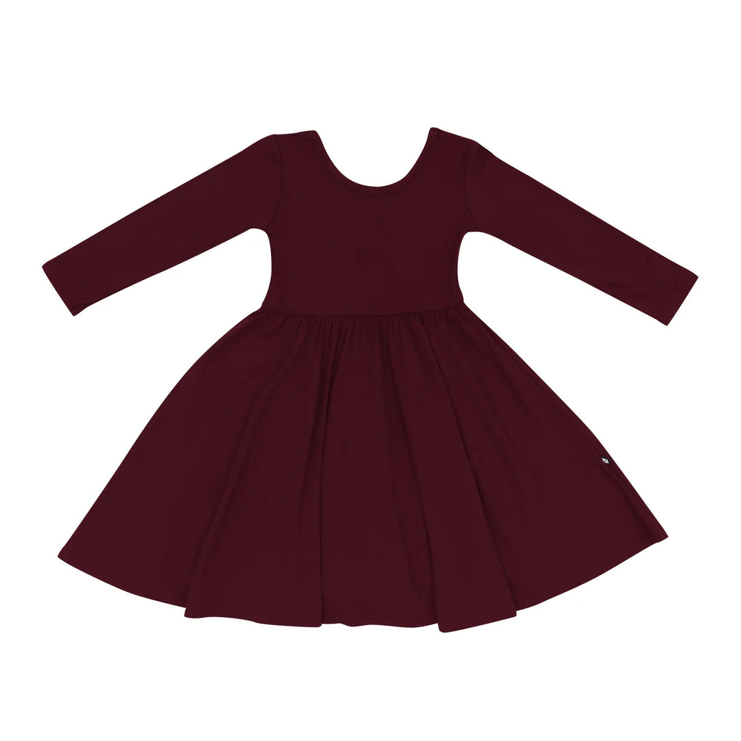 burgundy polo dress Kyte Baby Long Sleeve Twirl Dress