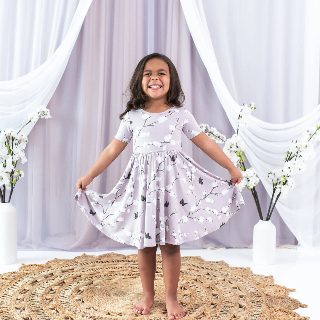 Kyte Baby Short Sleeve Twirl Dress - Cherry Blossom Kyte Baby Short Sleeve Twirl Dress - Cherry Blossom