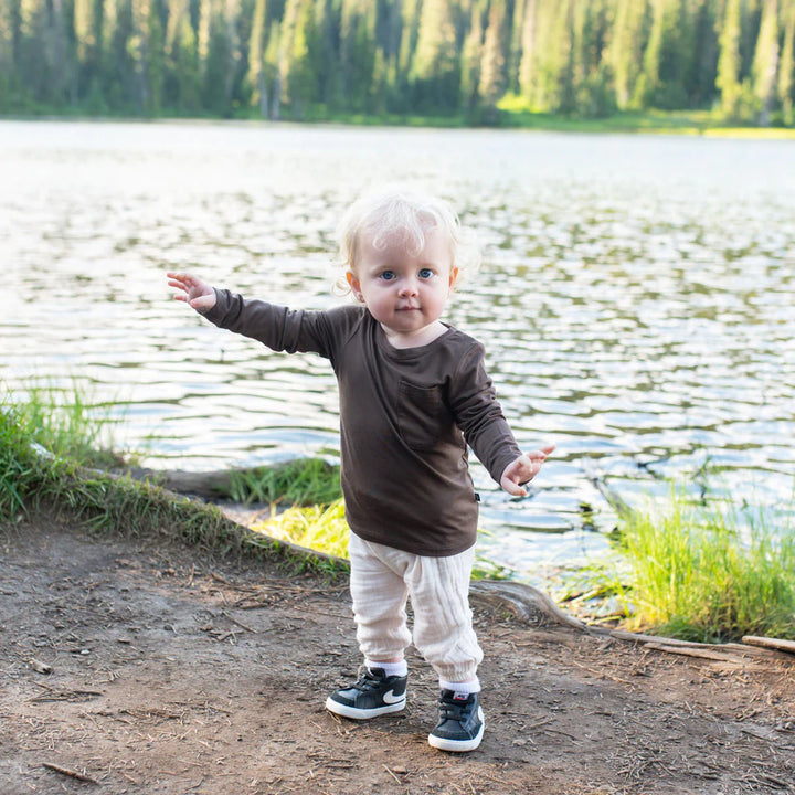 Kyte Baby Long Sleeve Toddler Crew Neck Tee - Espresso Kyte Baby Long Sleeve Toddler Crew Neck Tee - Espresso