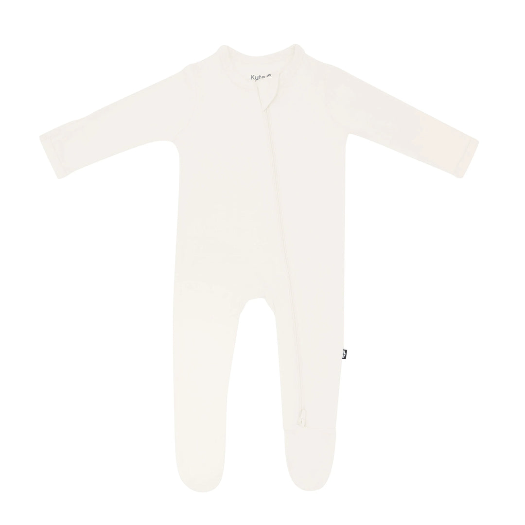 Kyte Baby Zippered Footie - Ecru Kyte Baby Zippered Footie - Ecru