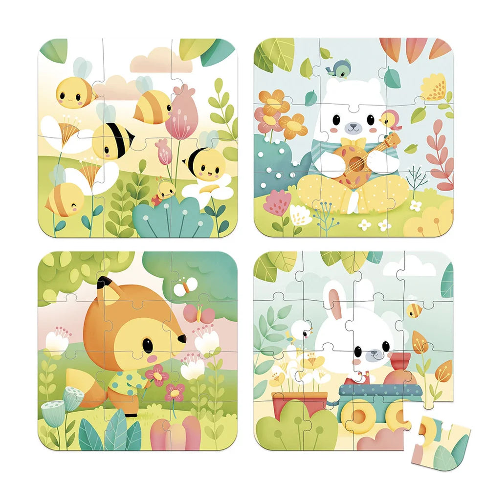 Janod Pure : 4 Puzzle Set (6-9-12-16pc)