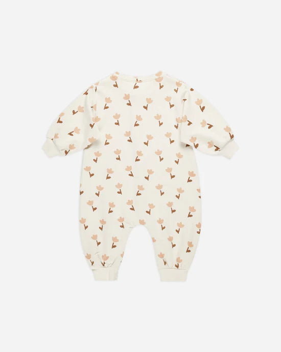 Quincy Mae Relaxed Fleece Jumpsuit - Tulips Quincy Mae Relaxed Fleece Jumpsuit - Tulips