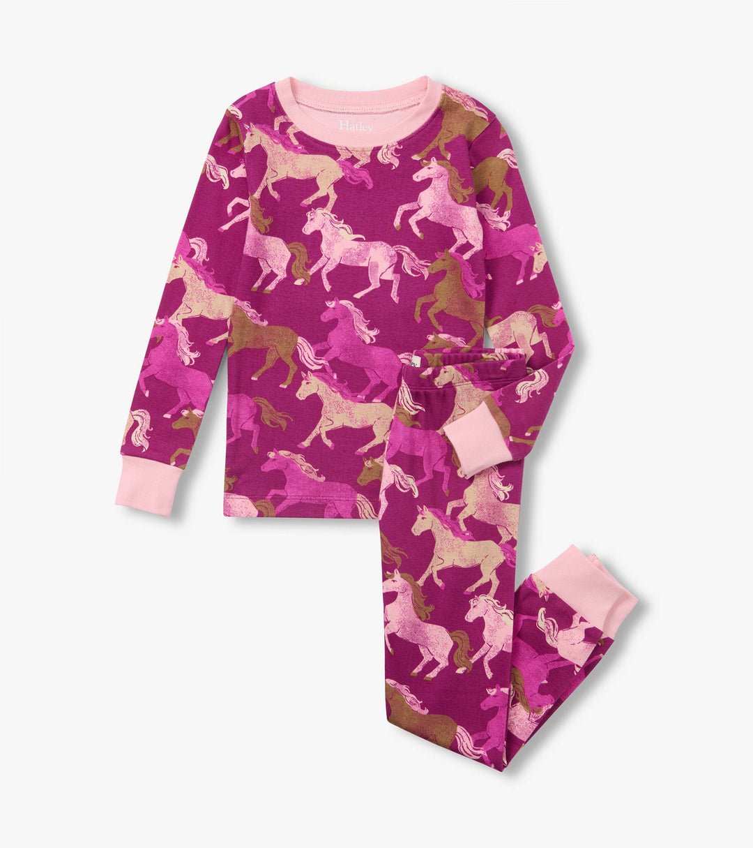 Hatley Galloping Cotton Rib Pajama Set