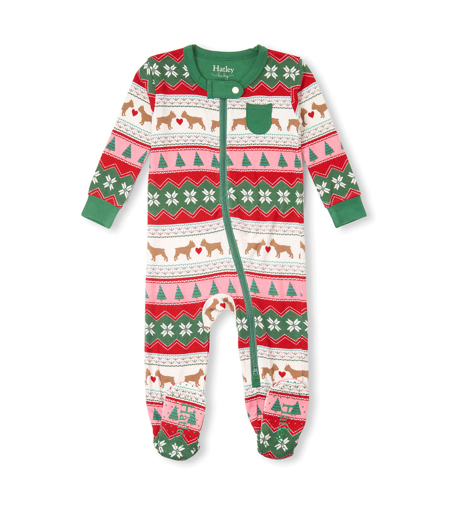 Hatley Bamboo Footed Coverall - Puppy Hearts Hatley Bamboo Footed Coverall - Puppy Hearts