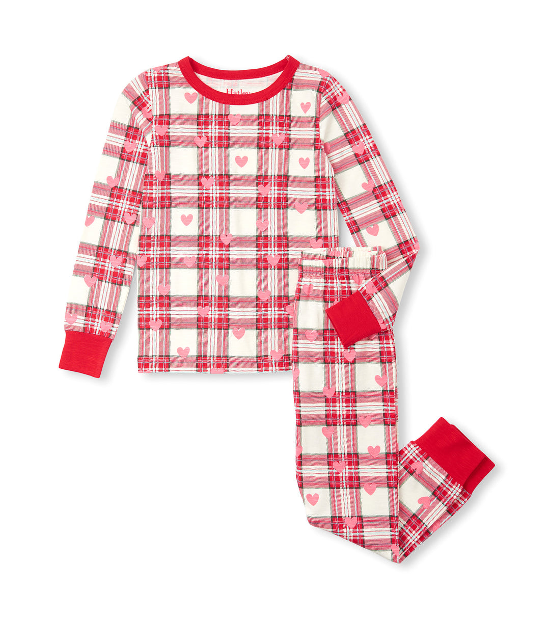 Hatley Cotton Pajama Set - Plaid Hearts Hatley Cotton Pajama Set - Plaid Hearts