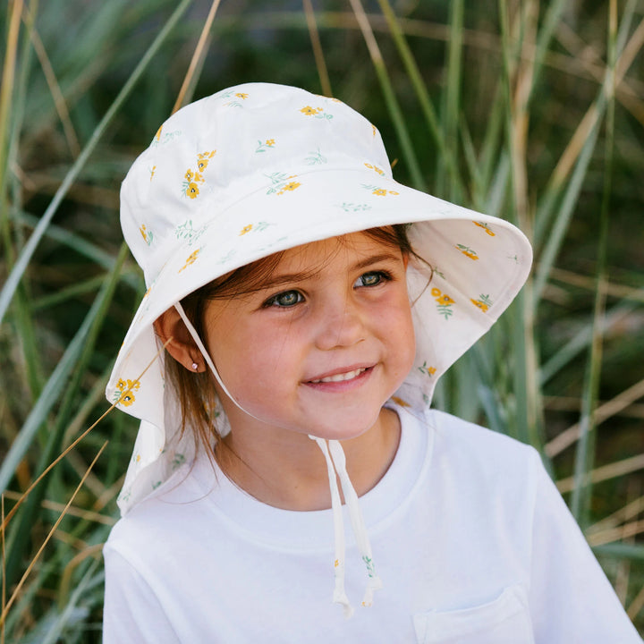 Jan &amp; Jul Gro-With-Me Cotton Xplorer Hat - Yellow Flower