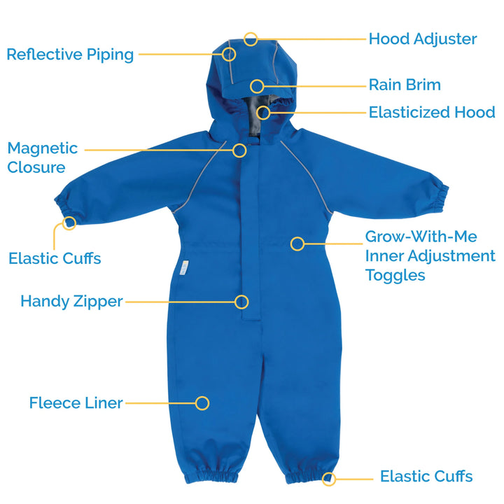 Jan &amp; Jul Cozy-Dry Fleece Rain Play Suit - Bunny Blooms