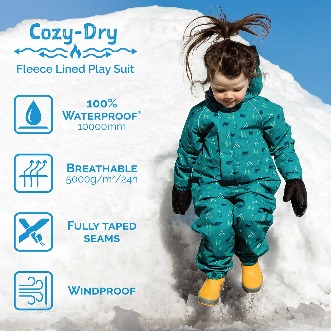 Jan &amp; Jul Cozy-Dry Fleece Rain Play Suit - Bunny Blooms