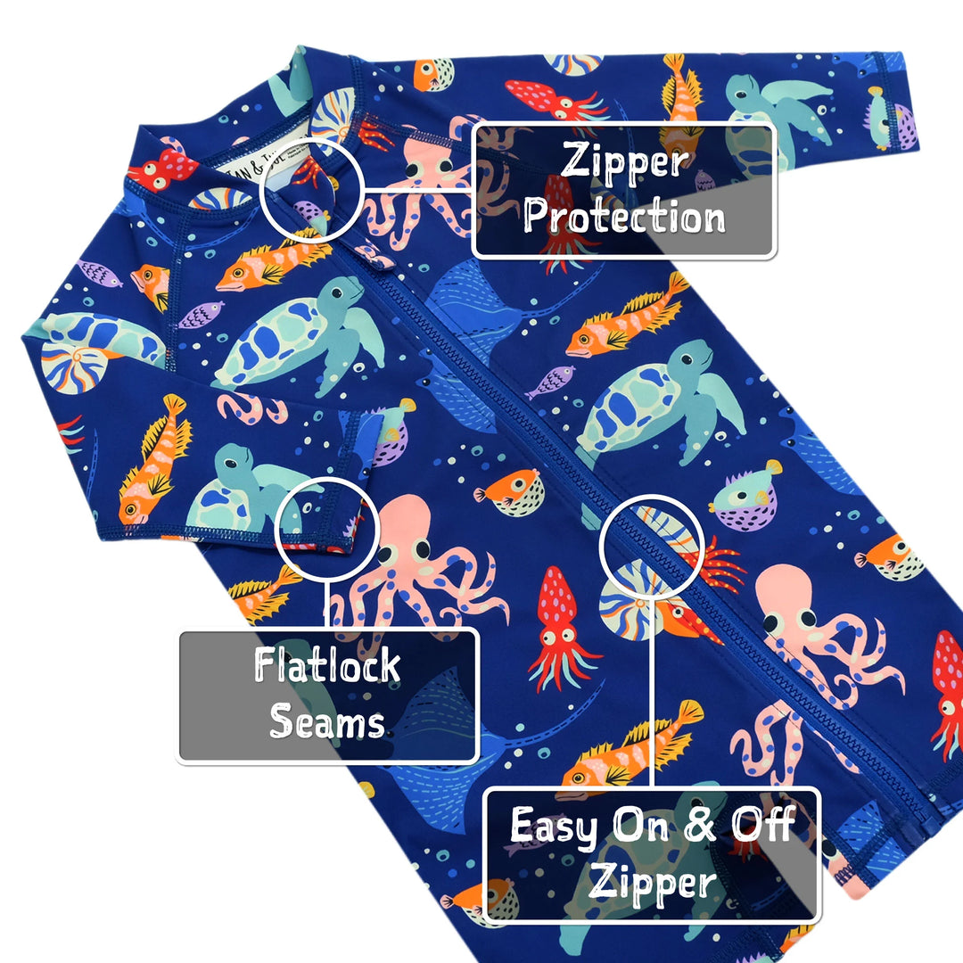 Jan &amp; Jul Sun &amp; Splash UV Jumpsuit - Whale Play