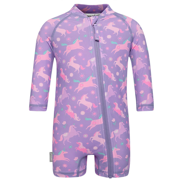Jan &amp; Jul Sun &amp; Splash UV Jumpsuit - Purple Unicorn