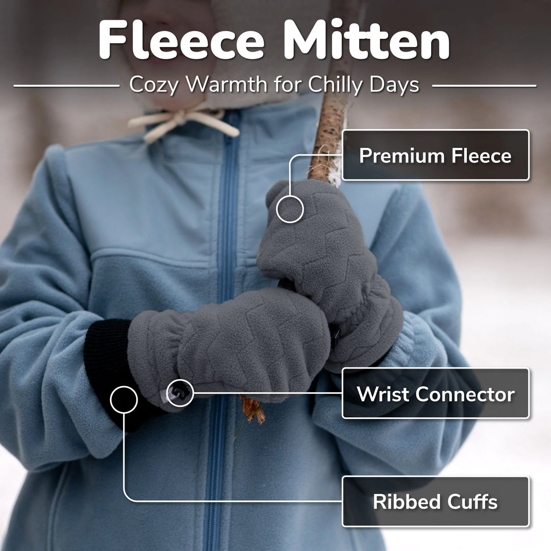 Jan &amp; Jul Fleece Mittens w/Ribbed Cuff - Black