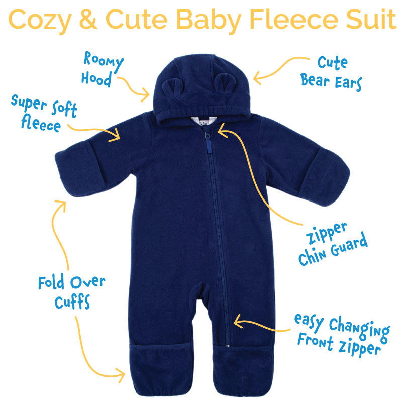 Jan &amp; Jul Fleece Suit - Navy
