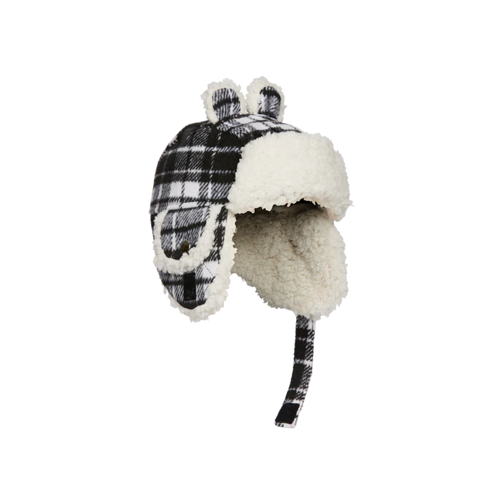 Kombi Cute Aviator Infant Hat - White Tartan Kombi Cute Aviator Infant Hat - White Tartan