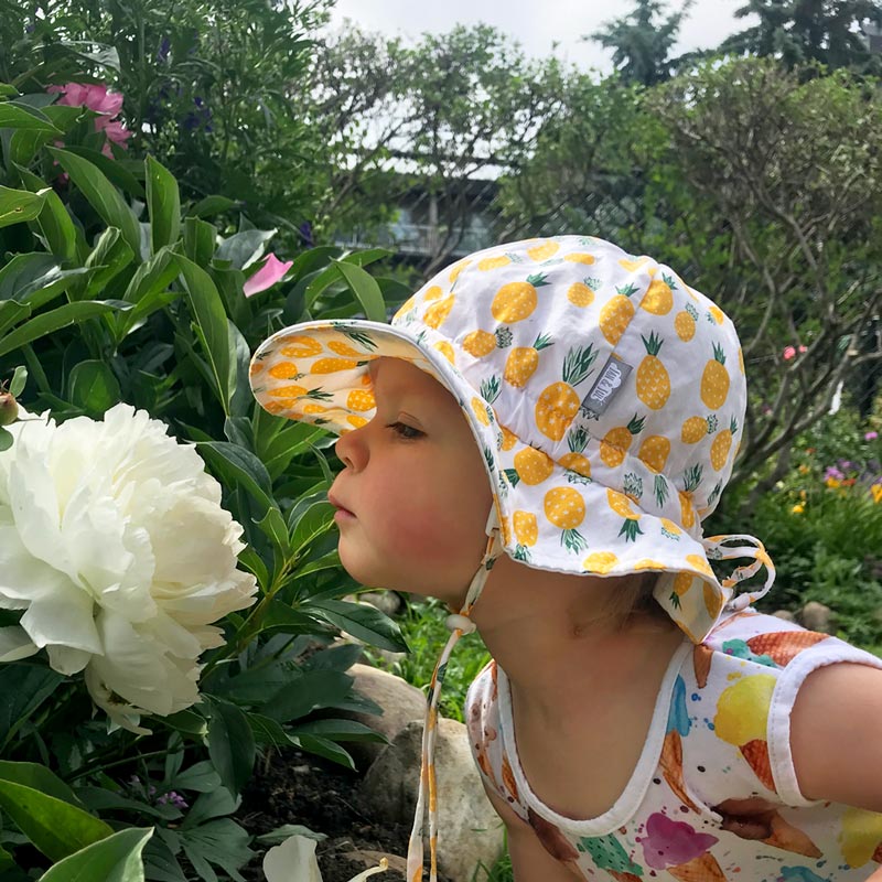 Jan &amp; Jul Cotton Floppy Hat - Yellow Pineapple