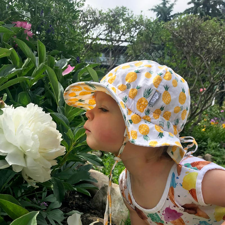 Jan &amp; Jul Cotton Floppy Hat - Yellow Pineapple