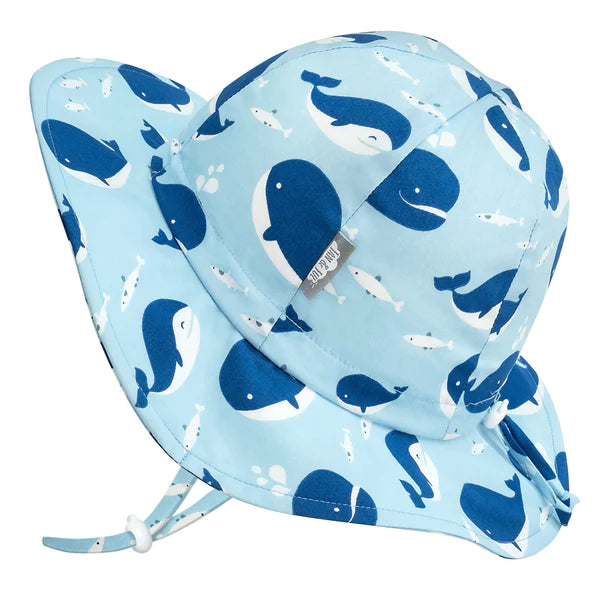 Jan &amp; Jul Cotton Floppy Hat - Blue Whales