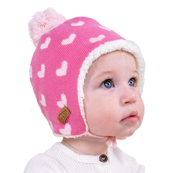 Jan & Jul Knit Graphic Beanie - Hearts