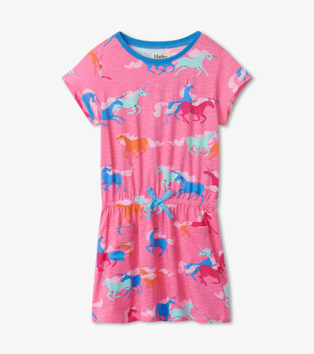 Hatley Drop Waist Dress - Frolicking Unicorns