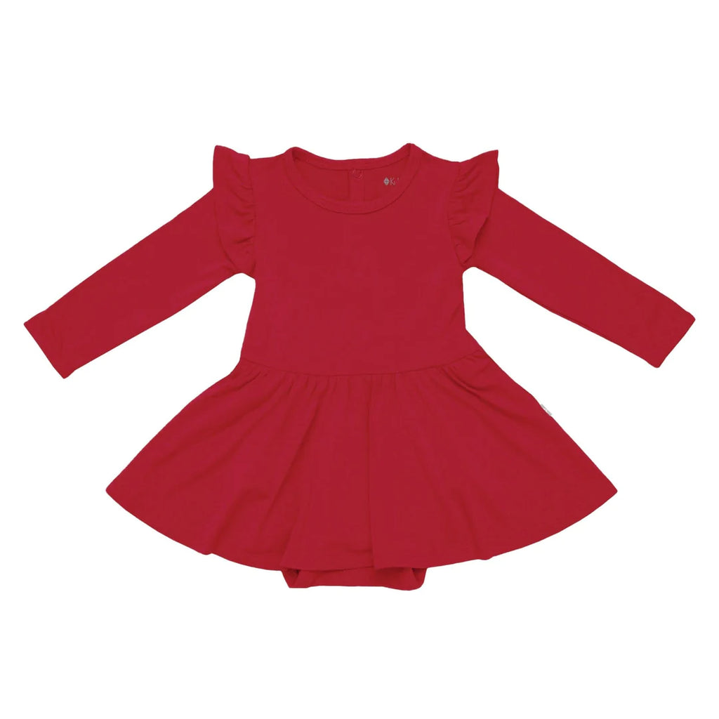 Kyte Baby Long Sleeve Twirl Bodysuit Dress - Cardinal Kyte Baby Long Sleeve Twirl Bodysuit Dress - Cardinal