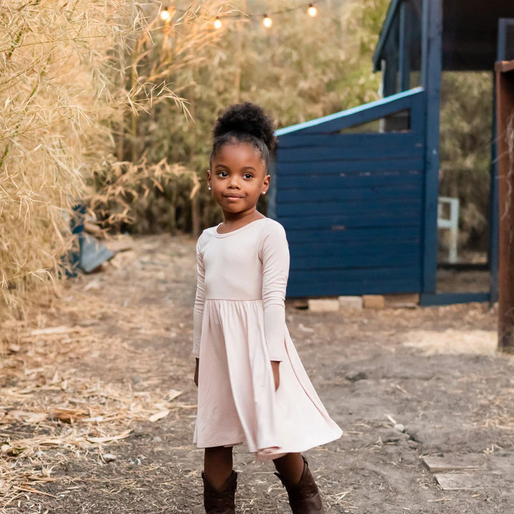 Kyte Baby Long Sleeve Twirl Dress - Porcelain Kyte Baby Long Sleeve Twirl Dress - Porcelain