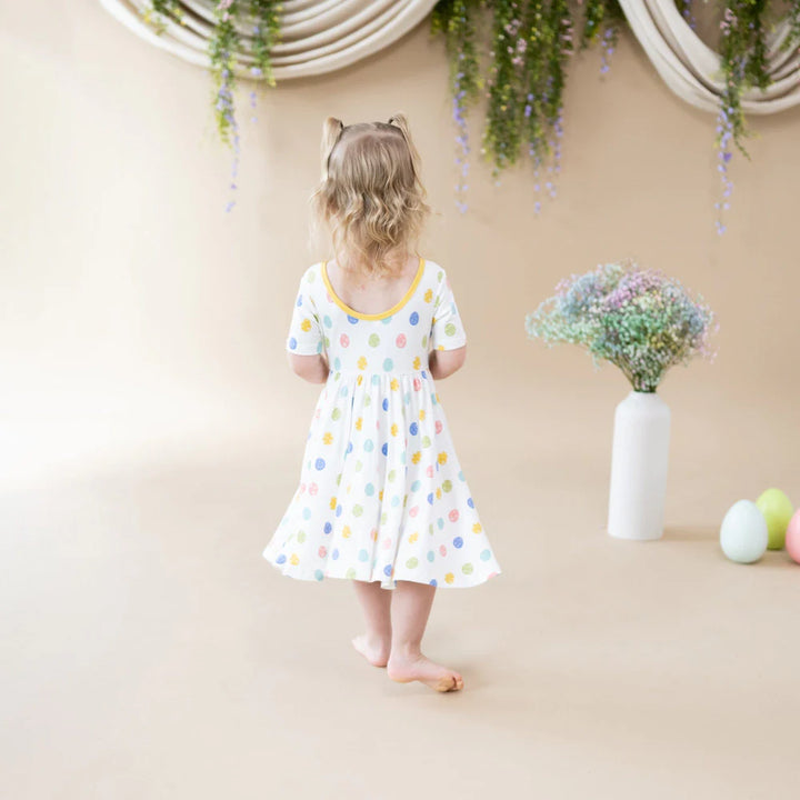 Kyte Baby Short Sleeve Twirl Dress - Spring Egg Kyte Baby Short Sleeve Twirl Dress - Spring Egg