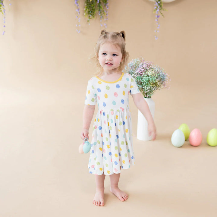 Kyte Baby Short Sleeve Twirl Dress - Spring Egg Kyte Baby Short Sleeve Twirl Dress - Spring Egg