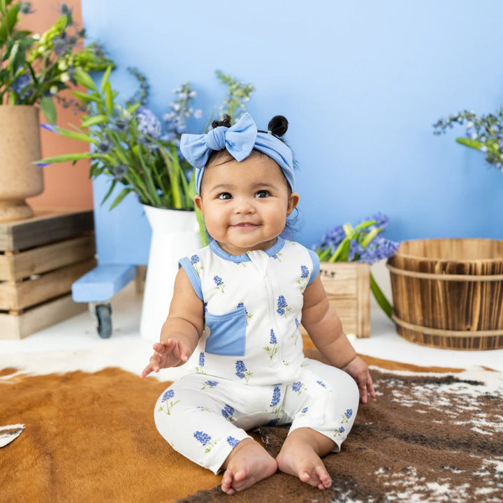 Kyte Baby Zippered Sleeveless Romper - Periwinkle Bluebonnet Kyte Baby Zippered Sleeveless Romper - Periwinkle Bluebonnet