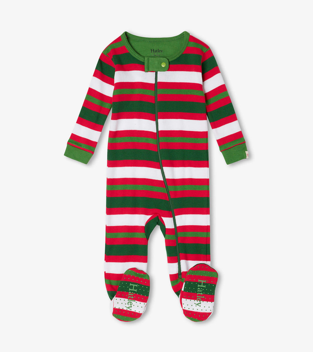 Hatley Footed Coverall - Candy Cane Stripes Hatley Footed Coverall - Candy Cane Stripes