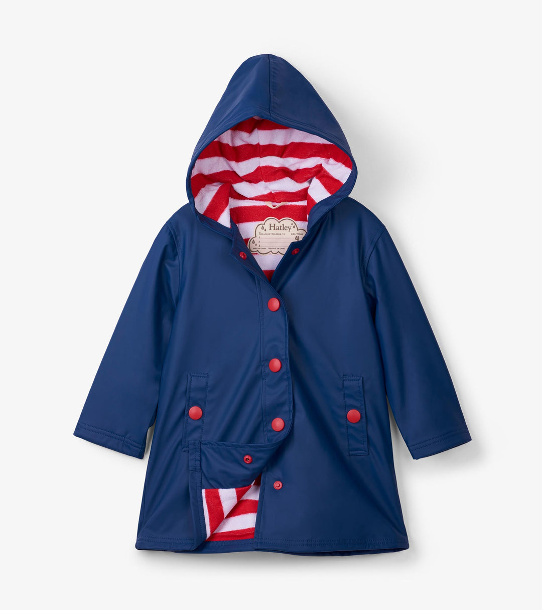 Hatley Navy Splash Jacket with Stripe Lining